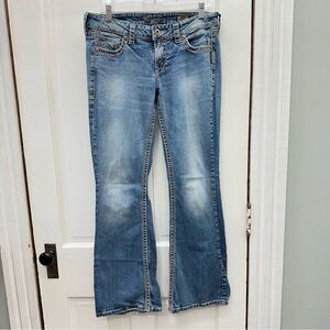 Silver eden flare leg thick stitch denim jeans women's 30 x 33